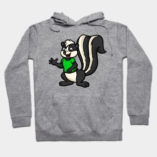 Cute Anthropomorphic Human-like Cartoon Character Skunk in Clothes Hoodie